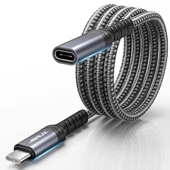 JSAUX USB C Extension Cable 6.6FT, USB C 3.2 Extender Cord [Male to Female] Support PD 100W/5A | 10Gbps Sync Transfer | 4K Video | Compatible with iPhone 16/15/Pro/Max, USB C Hub, MacBook, Steam Deck