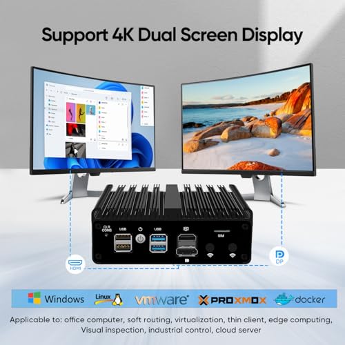 Image of Firewall Micro Appliance N100,4X i226-V 2.5G Fanless Mini PC,4*USB,HDMI,DP,1*RJ45 COM,WiFi Solt Industrial PC,8GB DDR5 128GB SSD