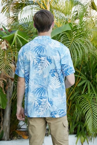 Image of Cromoncent Matching Hawaiian Outfits for Family, Dad and Son Matching Luau Beach Tropical Shirts Mommy Daughter Tropical Sets