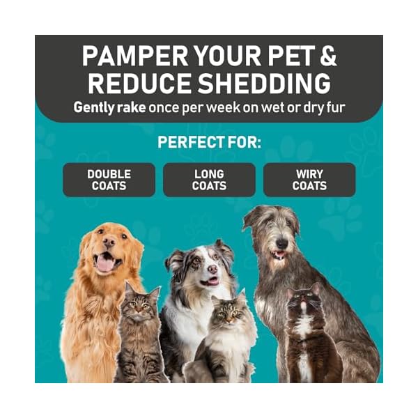 MaxPower Planet Hund- und Katzenbürste - Sanfte Unterwollbürste für Langhaar-Tiere - Doppelseitiger Hundekamm & Katzenkamm in Blau – Bild 5