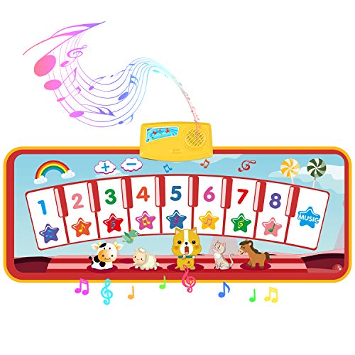 TECBOSS Alfombra Musical,Teclado Estera de Alfombra Bebé Niño Actividad Juego con 8 Teclas del Piano para Regalo del Bebé