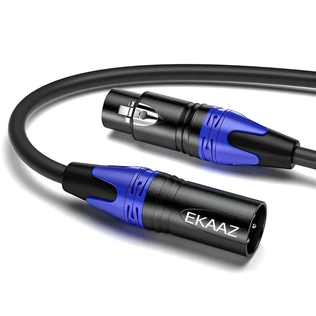 XLR Male to Female Microphone Cable, 3-Pin Balanced Audio Cable for Microphones, Mixers, Amplifiers, Speakers, PA Systems, Studio & Live Sound (Black) (15.0, 15, Metres)-image-40