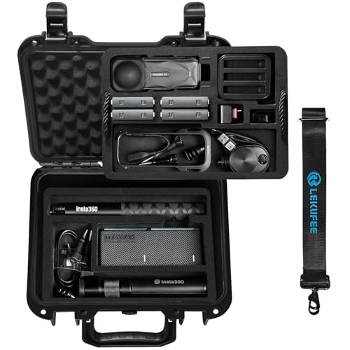 LEKUFEE Estuche de Transporte Impermeable para Insta360 X5,Insta360 X5 Paquete Esencial,Insta360 X4,Insta360 X3 Cámara de Acción y Accesorios (Solo Estuches)