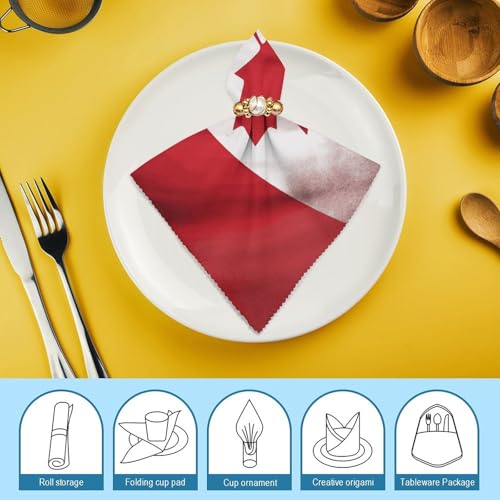 Servilletas de Tela con Bandera Canadiense 4 piezas miniatura 7