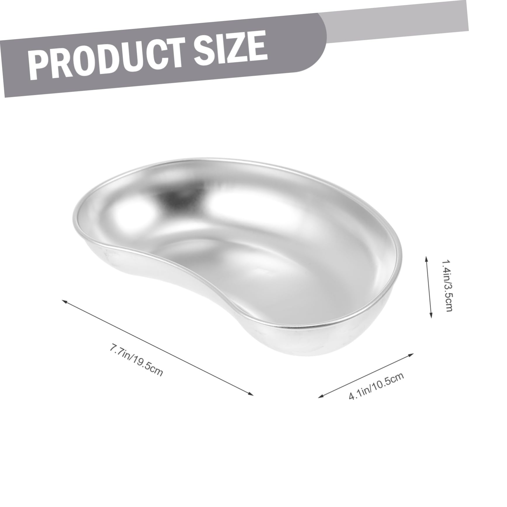 FUNOMOCYA Stainless Steel Curved Plate Anti-Iodine Volt- Lab Tray for Clinics Experiments