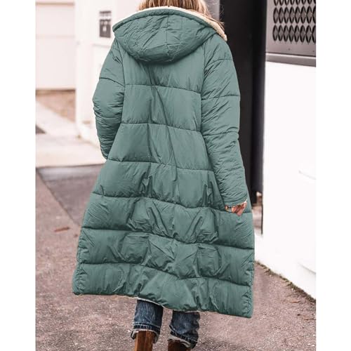 Generisch Parka Damen Winter, Winterjacke Mit Fell Damen, Wintermantel Lang Warm Winterjacke Outdoor Gefütterte Fleecejacken Winter Jacke Herbst Mantel Herbstjacke Übergangsjacke Steppjacke Parka