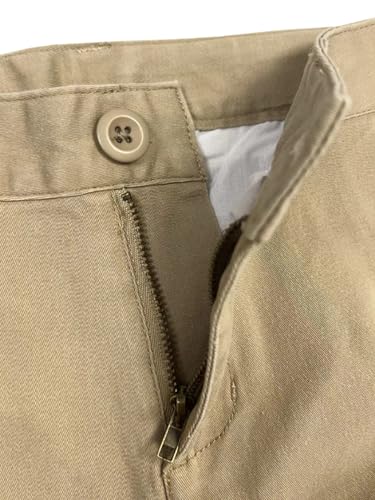 Bienzoe Boys Adjustable Waist Slim Cotton Stretch School Pants2