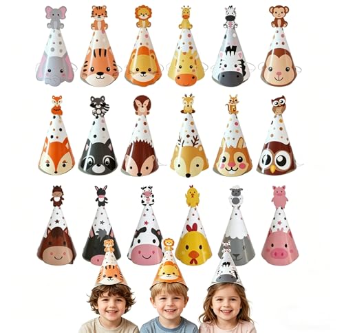 KOQAIIZ 18 Peças gorros de aniversário para crianças, cor 2, Tamanho único