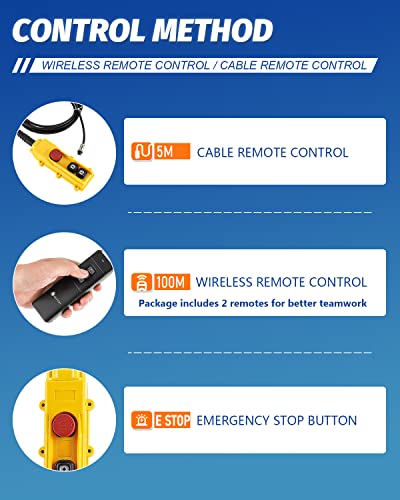 NEWTRY 1600W Paranco elettrico Pro 9m da 500 kg