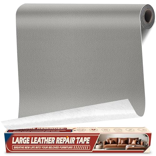 Kunstleder Flicken Selbstklebend, 43 x 200cm Selbstklebendes Kunstleder Leder Reparatur-set für Möbel, Lederflicken Selbstklebend für Autositz, Couch, Stühle, Bootssitz, Sofa Grau Kunstleder Flicken Selbstklebend, 43 x 200cm Selbstklebendes Kunstleder Leder Reparatur-set für Möbel, Lederflicken Selbstklebend für Autositz, Couch, Stühle, Bootssitz, Sofa Grau