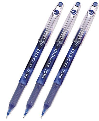Pilot P-700 Rollerball Stick Gel Pen, Blue Ink, Fine Point 3-PACK(38611)