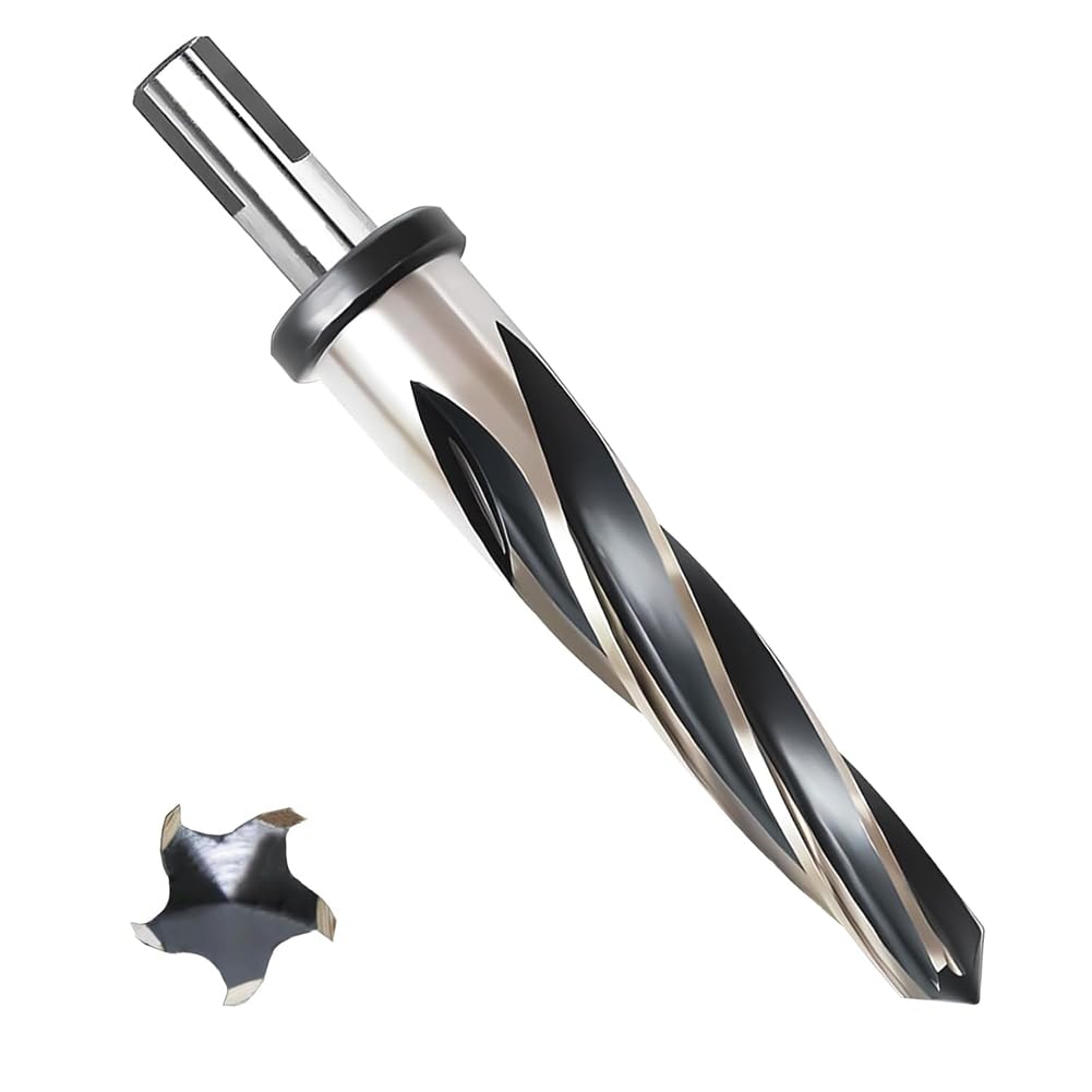 Yominerr 1Inch Metal Reamer, M2 Hss Tapered Reamer For Steel, Alloy, Wood, Plastic Alignment, 1/2Inch Non-Slip Handle