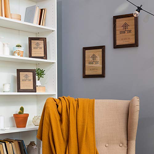 Image of Rustic Wooden Poster Picture Frame 16x20 - Natural Solid Eco Distressed Wood for Wall Mounting Photo Frame - Brown Wenge