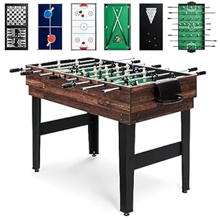 Best Choice Products 10-in-1 Multi Game Table, Combo Game Table for Kids and Adults w/Hockey, Foosball Table, Pool Table, Ping Pong Table, Chess, Checkers, 2x4ft - Walnut