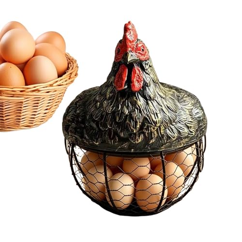 Cesta para huevos de gallina metálica que elimina el desorden de tu encimera 7