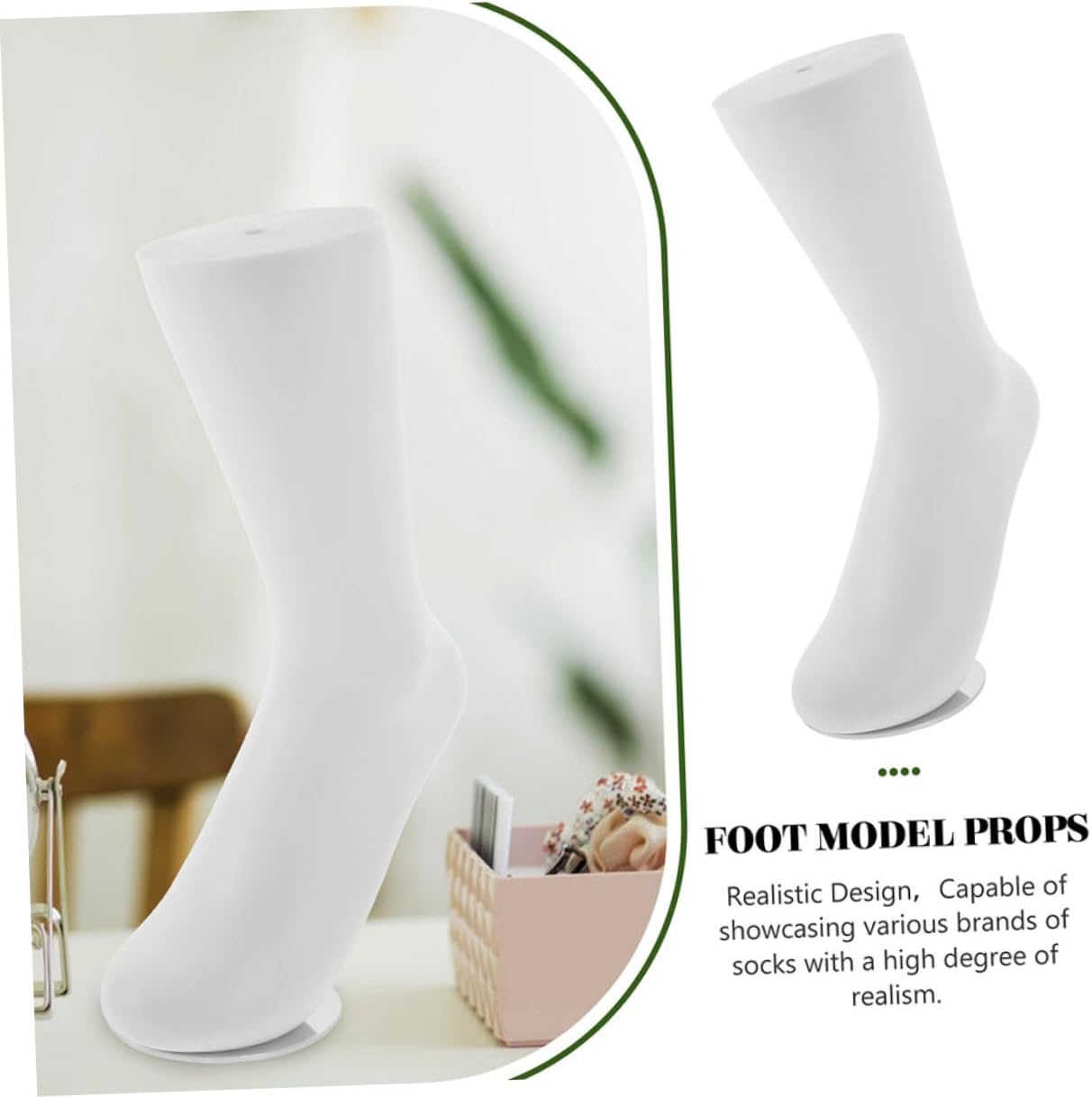 Ciieeo 2pcs Female Seamless Foot Mannequin Sock Display Models Thickened White Plastic Foot Forms for Women’s Sock and Shoe Store Display Lightweight Mannequin for Retail Use