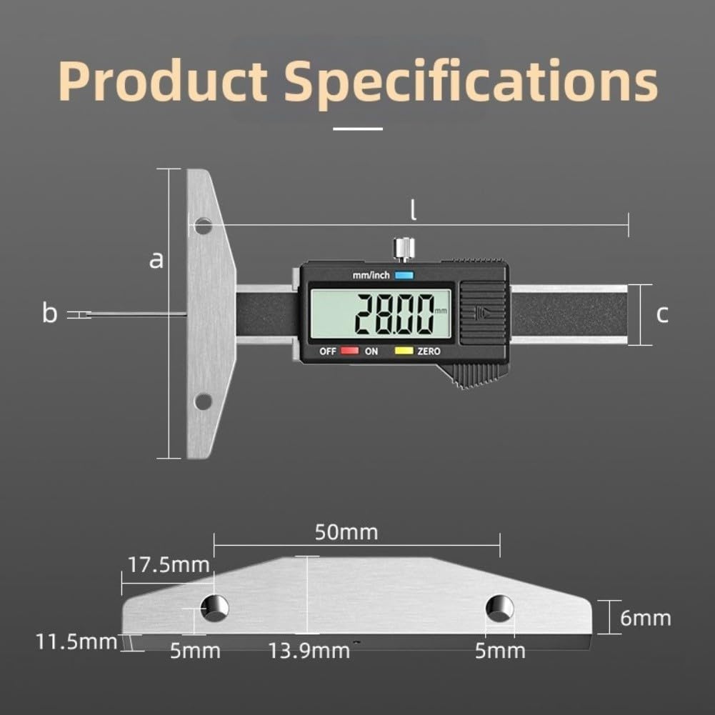 Automatischer Abschalt-Tiefenmesser 0-200mm LCD