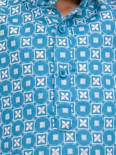 Image of AJ DEZINES Boys Cotton Full Sleeve Printed Kurta Pajama Set for Kids - Ethnic wear | Special Occasion & Traditional Outfit |Boys Kurta Pyjama Set - Regular Fit