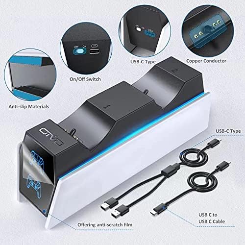 OIVO PS5 Controller Charger, 2H Fast Charger with 2 Cable Types, PS5 Charging Station for PlayStation 5 Controllers P4 Interactive Figure - Image 3