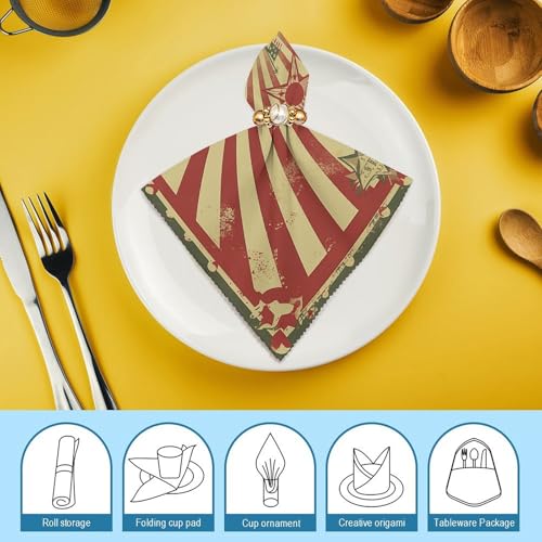 Servilletas de Tela Vintage Circus 18x18 Pulgadas Set x2 miniatura 7