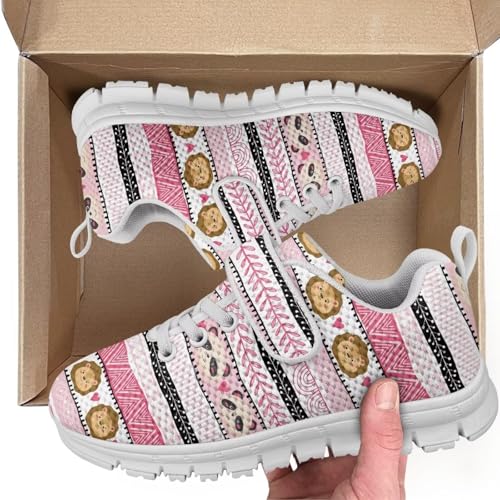 Little Kid Shoes Boys Girls Sneakers Tennis Running Lightweight Breathable Shoes Aztec Lion Pattern2