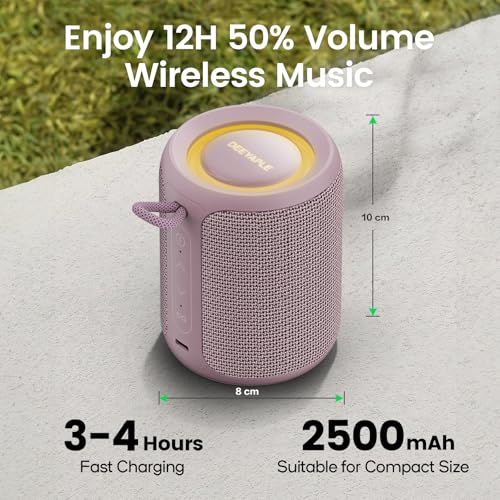 Image of Bluetooth Speaker Wireless,IP67 Waterproof & Dustproof Portable Speaker with Lights,15W Loud Stereo Sound, 2500mAh Battery All Day Playtime, TWS Pairing, BT5.3, Home /Party /Outdoor /Beach (Dusty Pink)