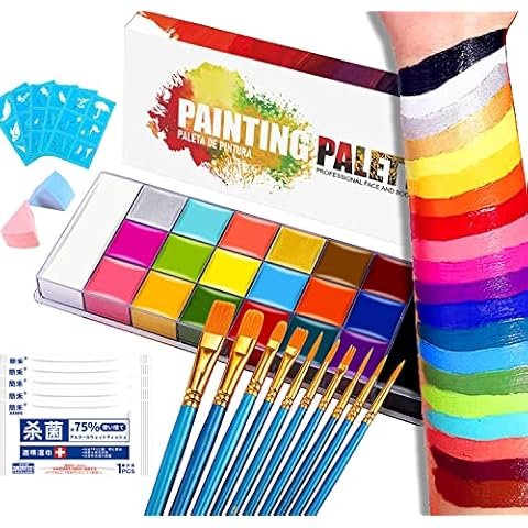 Pintura Corporal NPHIKAS, 20 Colores No Tóxicos y Resistentes al Agua Cover