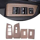 Fit for Honda Pilot 2016-2022,Honda Passport 2019-2023 Car ABS 4pcs Front and Rear Doors Look Interior Door armrest Window Switch Panel Cover Trim (Pear Wood Grain)