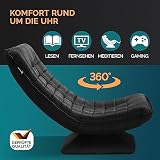Casaria® Sessel verstellbare Rückenlehne 360° Drehbar Klappbar 150kg Belastbarkeit 60x105x87cm Gepolstert Wohnzimmer Gaming Relax Boden Lounge Sessel Schwarz