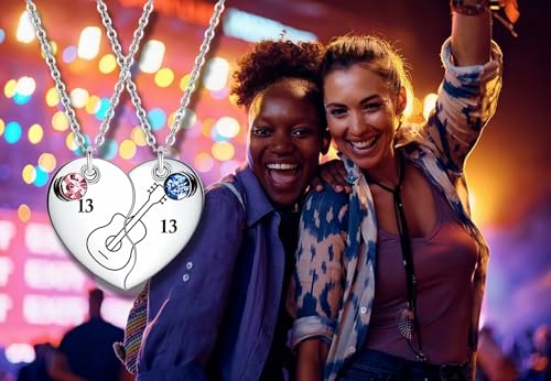 Friendship Necklace Gifts Matching Taylor Guitar Heart Pendant Best Friend Necklace BFF Necklace for 2 Women3