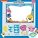 Baby Shark Water Drawing Mat by Horizon Group USA, Includes Reusable 40-Inch Water Drawing Mat, Refillable Water Brush & Pens, Stencils, Mess-Free Water Art for Toddlers, Age 3+