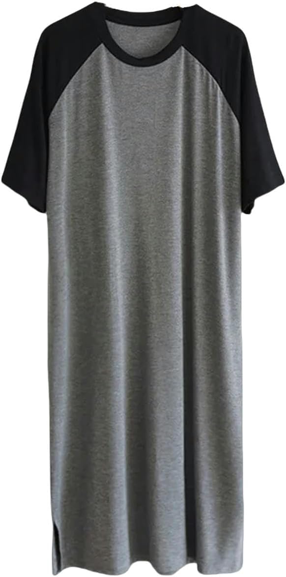 Piżamy Damskie Wiosna Lato Koszule Nocne Damska Koszula Nocna Krótki Rękaw Długa Koszula Nocna Bawełniana Plus Size Bielizna Nocna, Picture2, XL