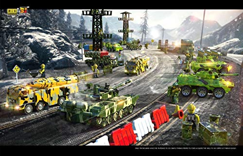 ZUKULIFE Militärfahrzeuge und Armee Schlachtplatz mit Aufbewahrungskiste, 6 Fahrzeuge, Scout Tower, Raketen-LKW, Tank… – Bild 6