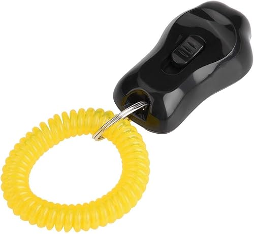 Miniatura 7 de Yosoo Clicker Entrenamiento para perros, ajustable de 3 engranajes para entrenamiento de perros en forma de pata con correa de muñeca para gatos y