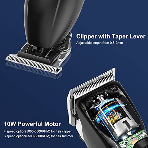 Suttik Professional Hair Clipper And Trimmer Set, Barber Clippers Set For Men Professional Kit, Beard Trimmer Haircut Kit, Cordless Clippers For Hair Cutting,Black #TOP4