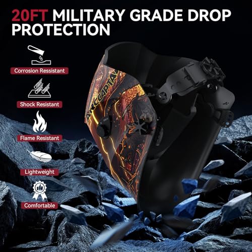 Image of ARCCAPTAIN Welding Helmet Auto Darkening, 1 /1 /1 /1 True Color Welding Hood, 4 Arc Sensor 1 /25000s Response Time Solar Powered Weld Hood Helmet, Death Skeleton