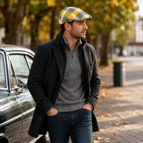 Image of 3Pcs Men's Newsboy Caps Cotton Cooling Hat Adjustable Flat Cap for Men