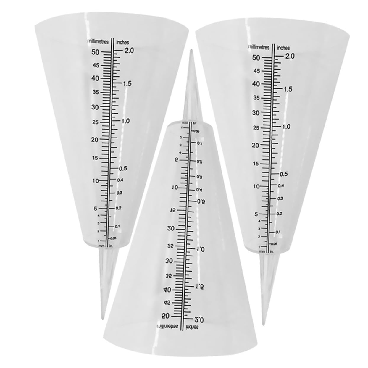 Hemoton 3Pcs Shaped Rain Gauge Clear Color Measuring Cups for Accurate Outdoor Rainfall Measurement Easy to Install and Design