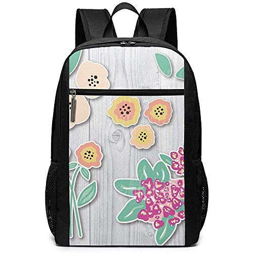 WlyFK: Mochila con diseño de Flores en Tablero de Madera  Unisex  para Adultos