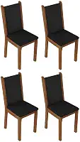 Kit 4 Cadeiras de Jantar 4291 Rustic/preto Madesa