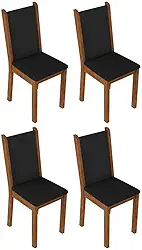 Kit 4 Cadeiras de Jantar 4291 Rustic/preto Madesa
