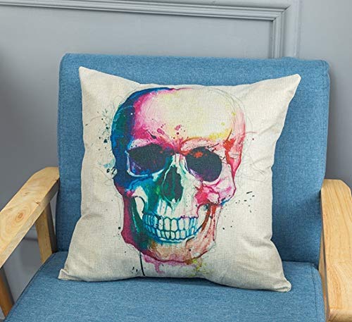 ZGSP Happy Halloween Toss Pillowcase 18 X 18 Inch Skull Theme Sofa Home