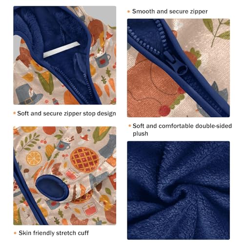 Turkey Corn Pumpkin Wine Girls Fleece Jacket Girls Fall Jacket Girls Zip Up Hoodie Girls Sherpa Jacket 2-10T3