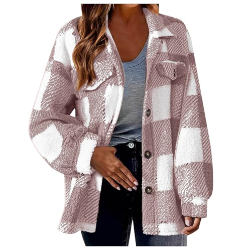 LRMQS fleece sweatshirts for women Winter Jackets for Women Trendy Fuzzy Sherpa Fleece Shacket Teddy Coats 2025 Fashion Warm Fall Winter Cardigan Sweaters