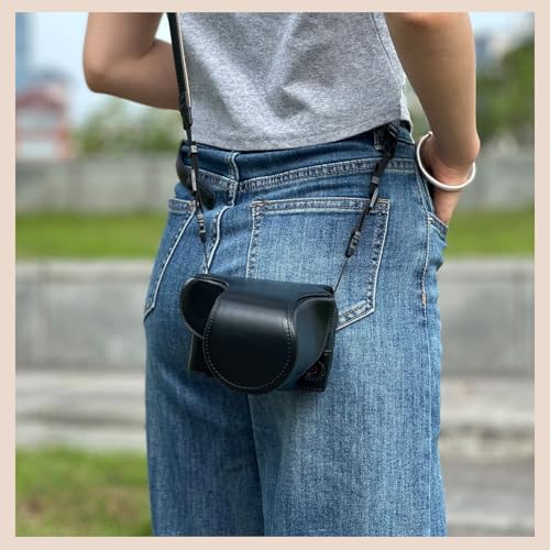 Funda MUZIRI para cámara Canon EOS R50 V en cuero PU negra miniatura 6