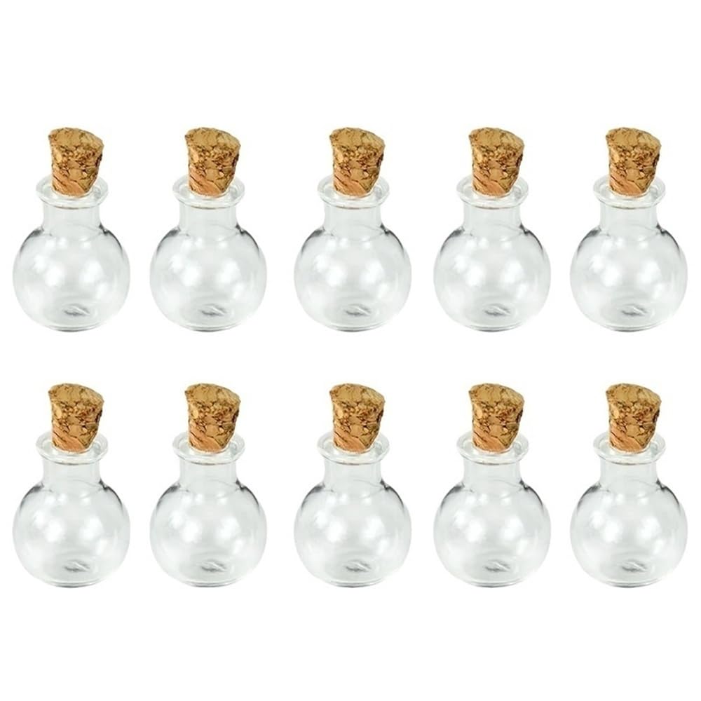 GOCENJIU Cork Stopper Jar 10pcs Glass Bottles Empty Sample Jars with Cork, Mini Vials for Wedding Decorative DIY Drift Bottle