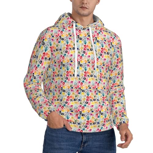 Pull avec poche imprimé à la main idéal pour le sport en extérieur et la détente