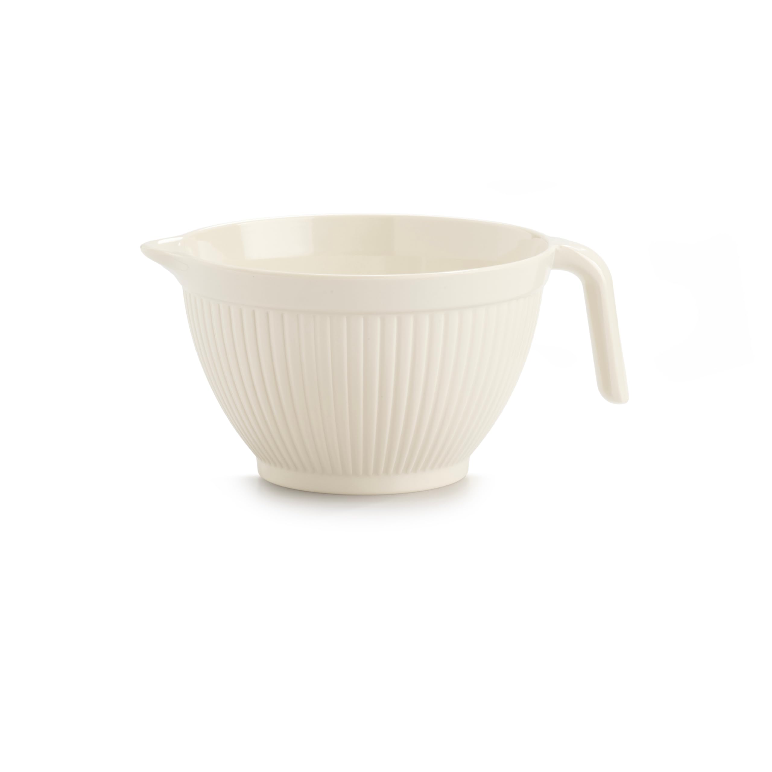 Zeal Mini Mixing Bowl Jug with Handle & Pouring Spout, Small Prep Bowl for Eggs, Sauces, Dressings & Baking Preparation, BPA Free Melamine, Cream