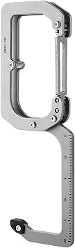KEEPO LINK EDC Titanium Carabiner Rotatable Purse Hook with Ruler, OLL01 | 180 Folding, Keychain Clip, for Outdoor, Travel, Office & Daily Carry, Bag hanger for Table, Womens Handbag Hanger for Desk