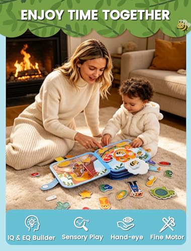 Lolotree Toddler Busy Book Montessori Toys, Busy Board for Toddlers 1-3, Educational Learning Activity Books, Birthday Gifts for Boys & Girls, Travel Toys for Airplane Car, Dog Book - Image 2
